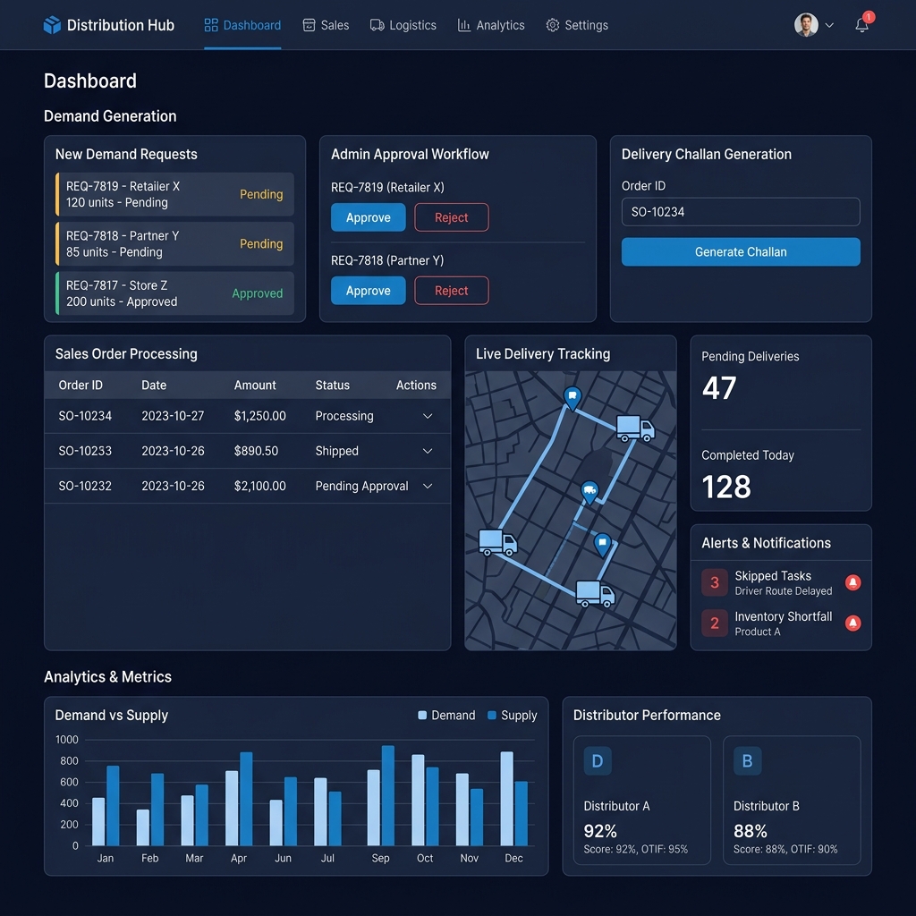FastPOS Distribution ERP Dashboard